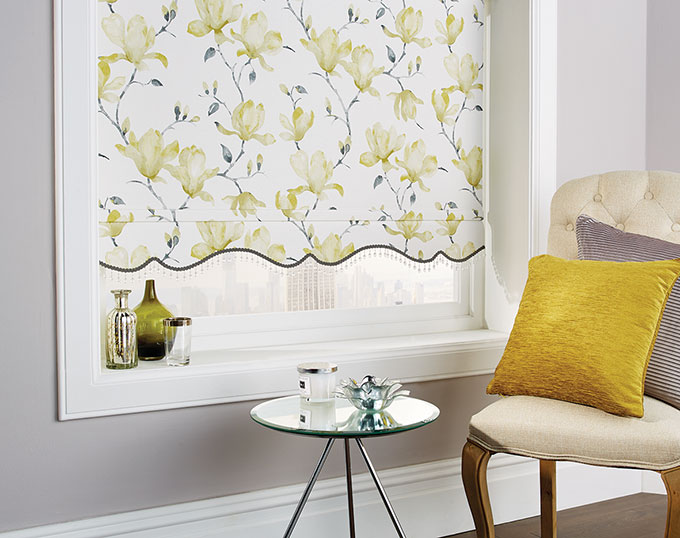 Magnolia Pipin Crystal Bead roller blinds
