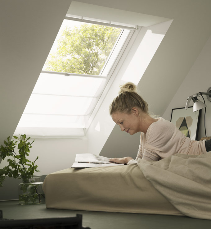 Velux roman roof window blinds